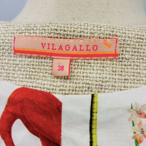 VILAGALLO IT 38 US 8 Faux Pearl Tweed Crop Blazer - Picture 13 of 14